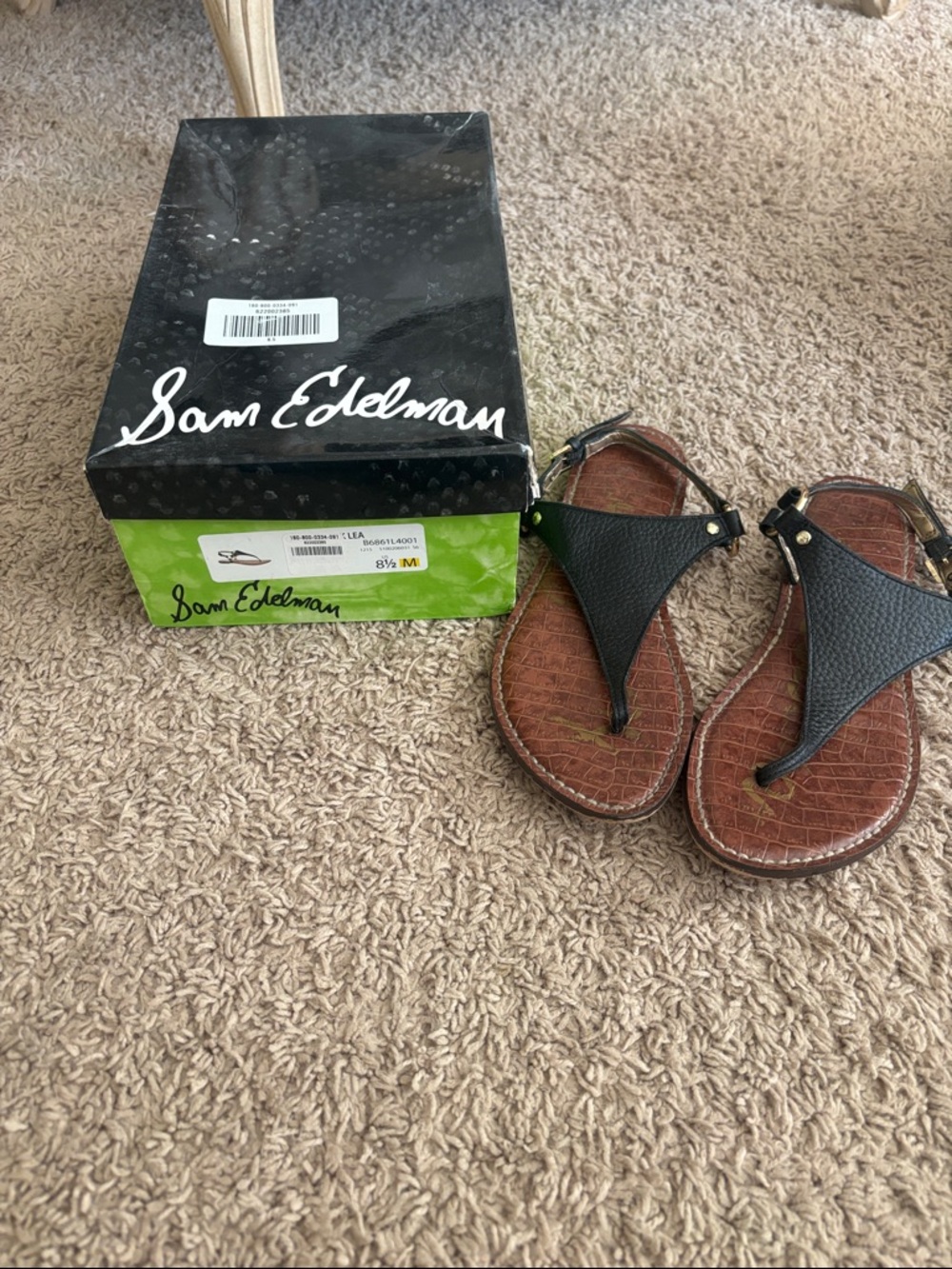 Sam Edelman Black Leather Sandals - Womens 8.5 used like new flawless with box